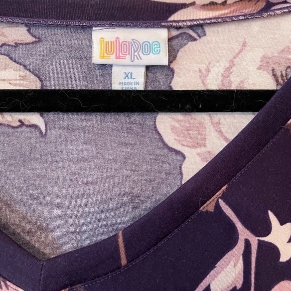 Lularoe dress purple with white/pink flowers - Picture 2 of 4
